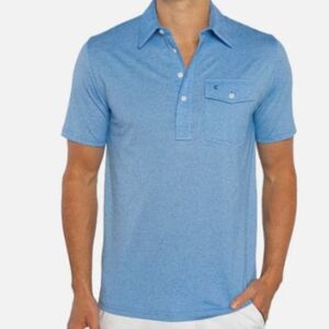 Polo Ralph Lauren Blue 100% Cotton Polo Shirt Side Vent Short Sleeve Size M